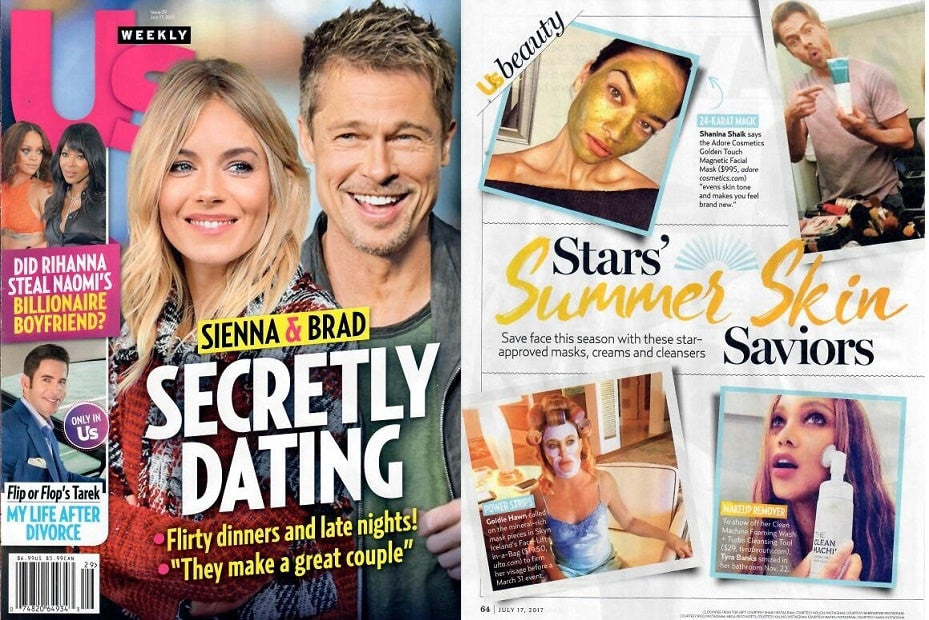 US Weekly Features Golden Touch Facial Mask Adore Cosmetics